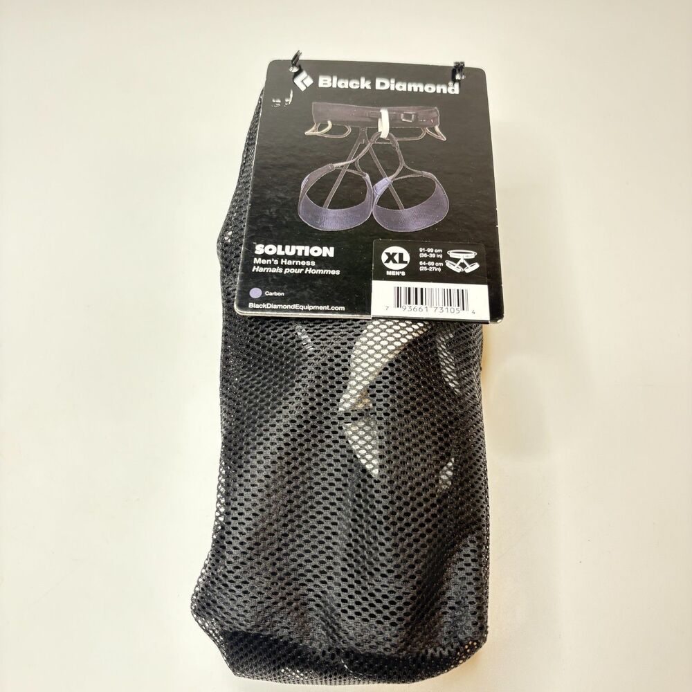 BLACK DIAMOND Black Carbon  Solution Climbing  Harness Mens Size XL